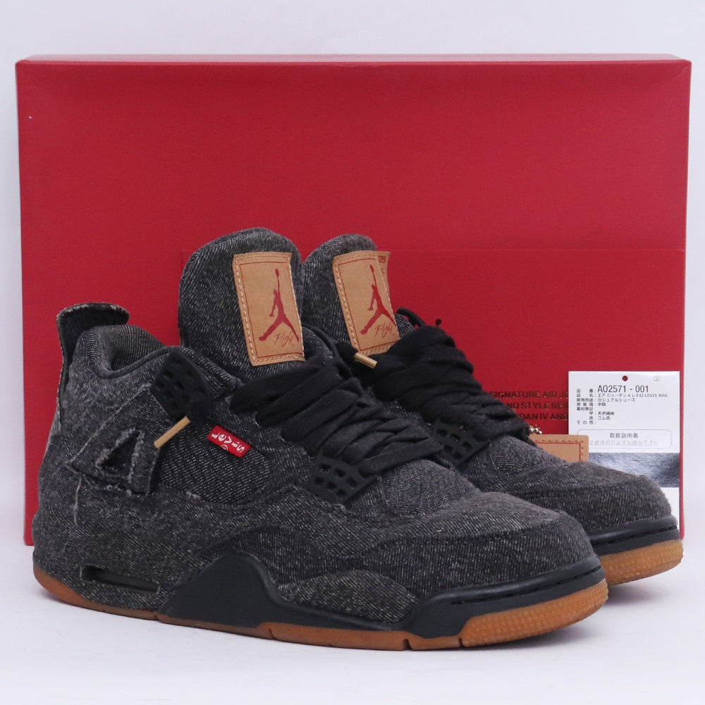 Levi's Nike Air Jordan 4 Retro Denim Sneakers Size 25.5cm