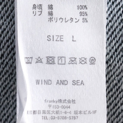 WIND AND SEA Indigo Crew Neck Logo T-Shirt Size L