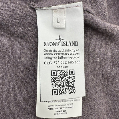 STONE ISLAND 19SS Linen Sleeve Line Crew Knit T-Shirt Size L
