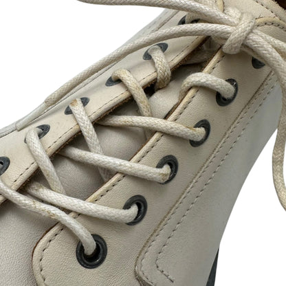 McQ Old 6-Hole Plain-Toe Leather Shoes Ivory Size EU 42
