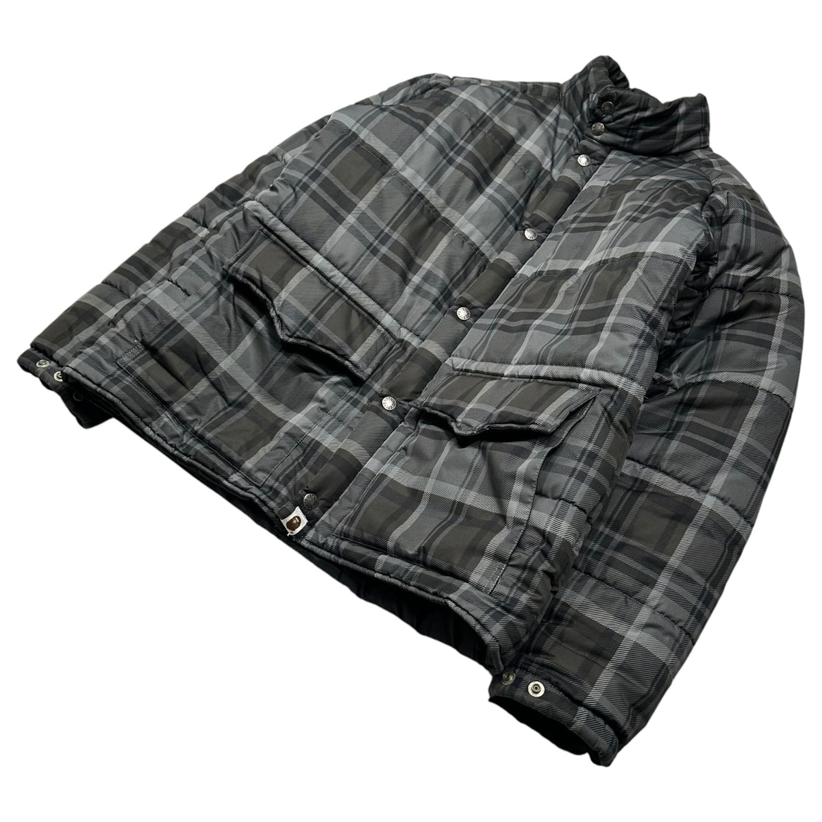 Bape A BATHING APE 2000s Tartan Padded Jacket Gray Size M