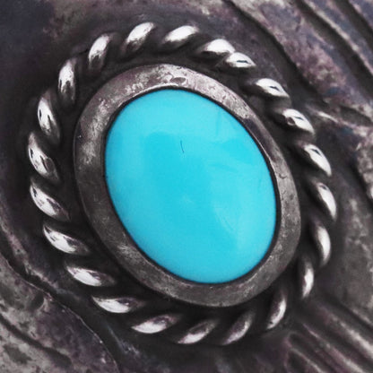 GORO'S Silver Rope Turquoise Spoon Necklace Size F