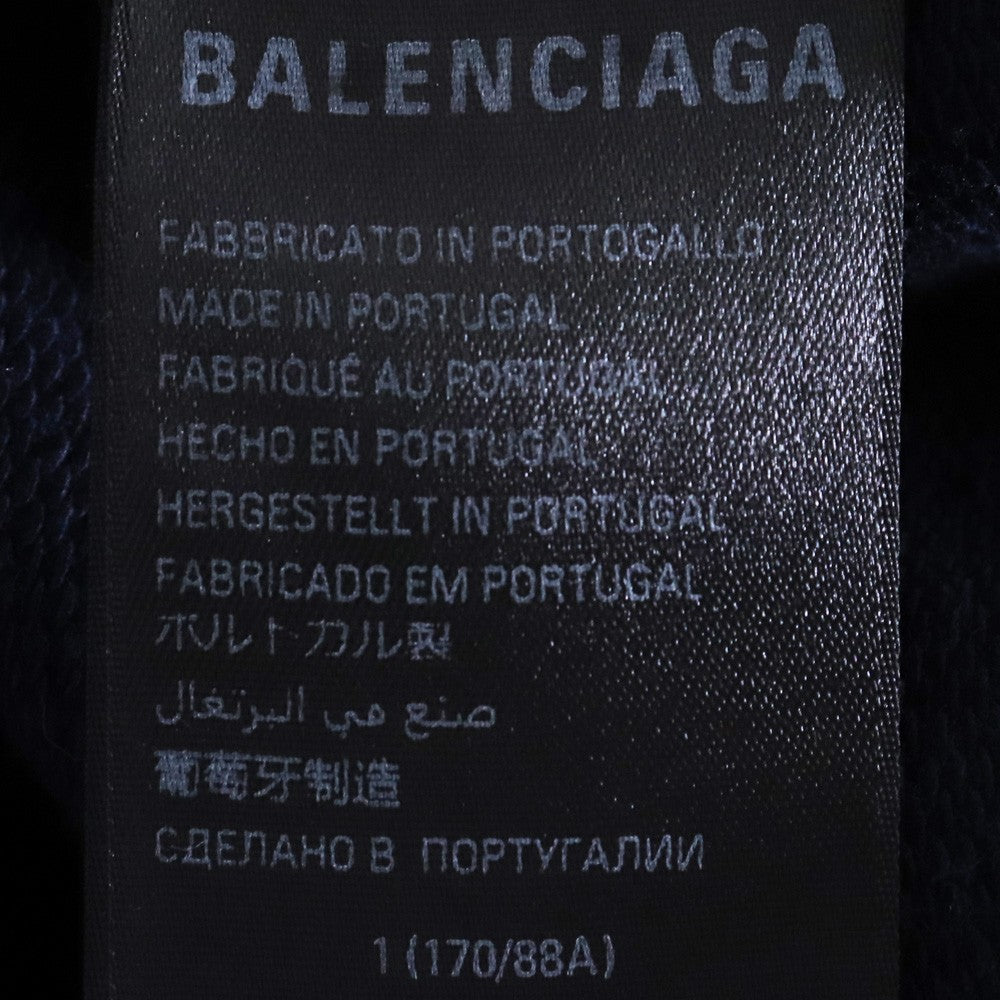 BALENCIAGA 23AW BE NICE Distressed Hoodie Navy Size 1