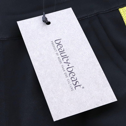 BEAUTY BEAST Saruel Track Shorts Black Yellow Size L