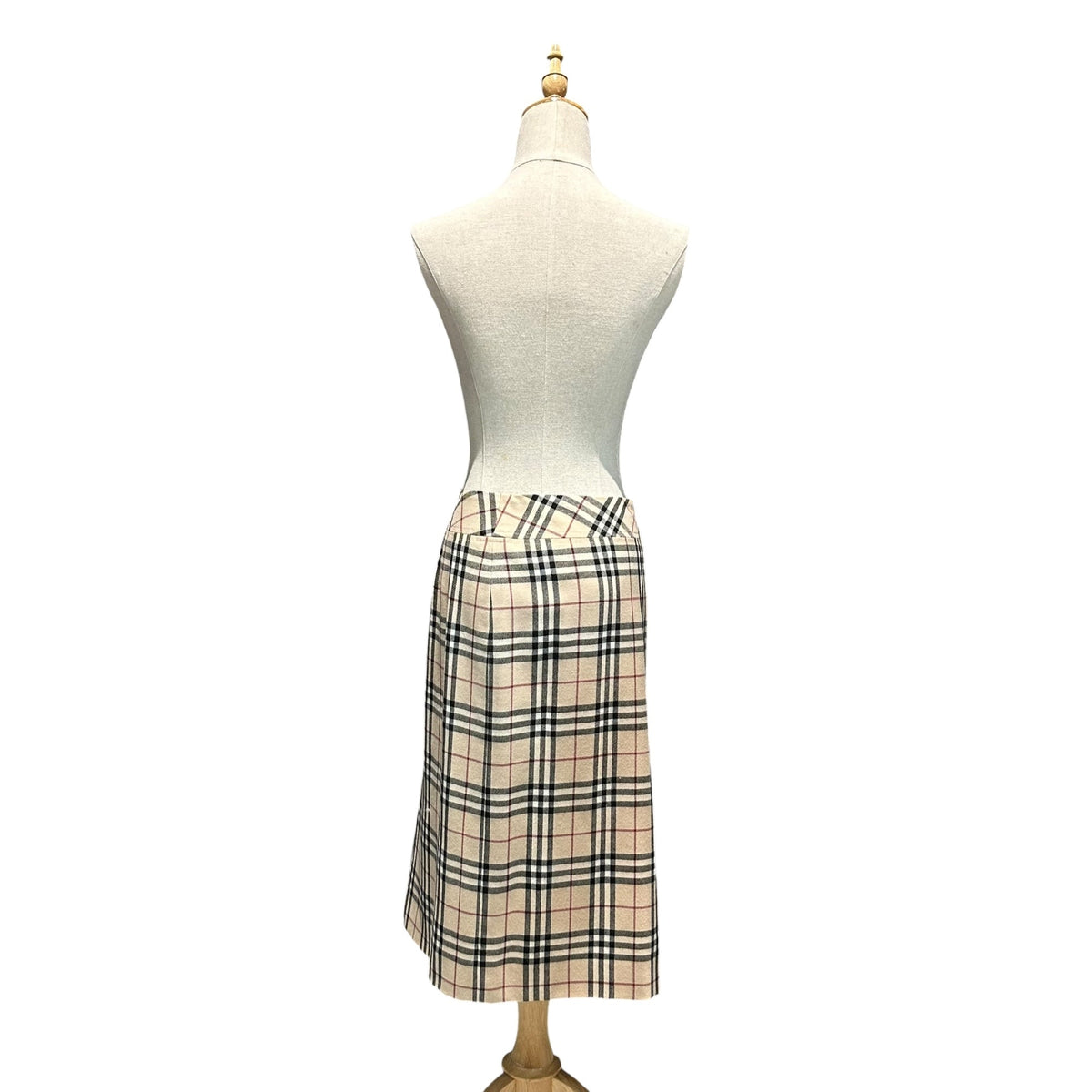 Burberry's Vintage Nova Check Wool Skirt Beige Size 38