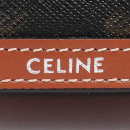 CELINE Vertical Triomphe Canvas Calfskin Bag Brown Size F