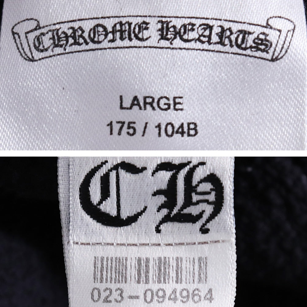 Chrome Hearts Vertical Logo Sleeve Print Hoodie Black Size L