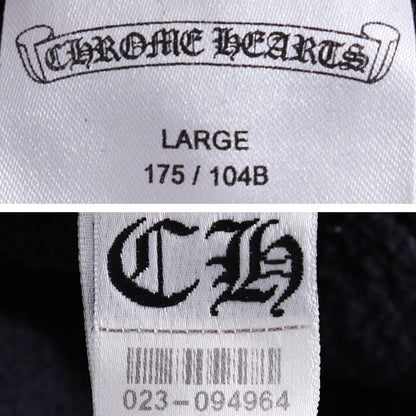 Chrome Hearts Vertical Logo Sleeve Print Hoodie Black Size L