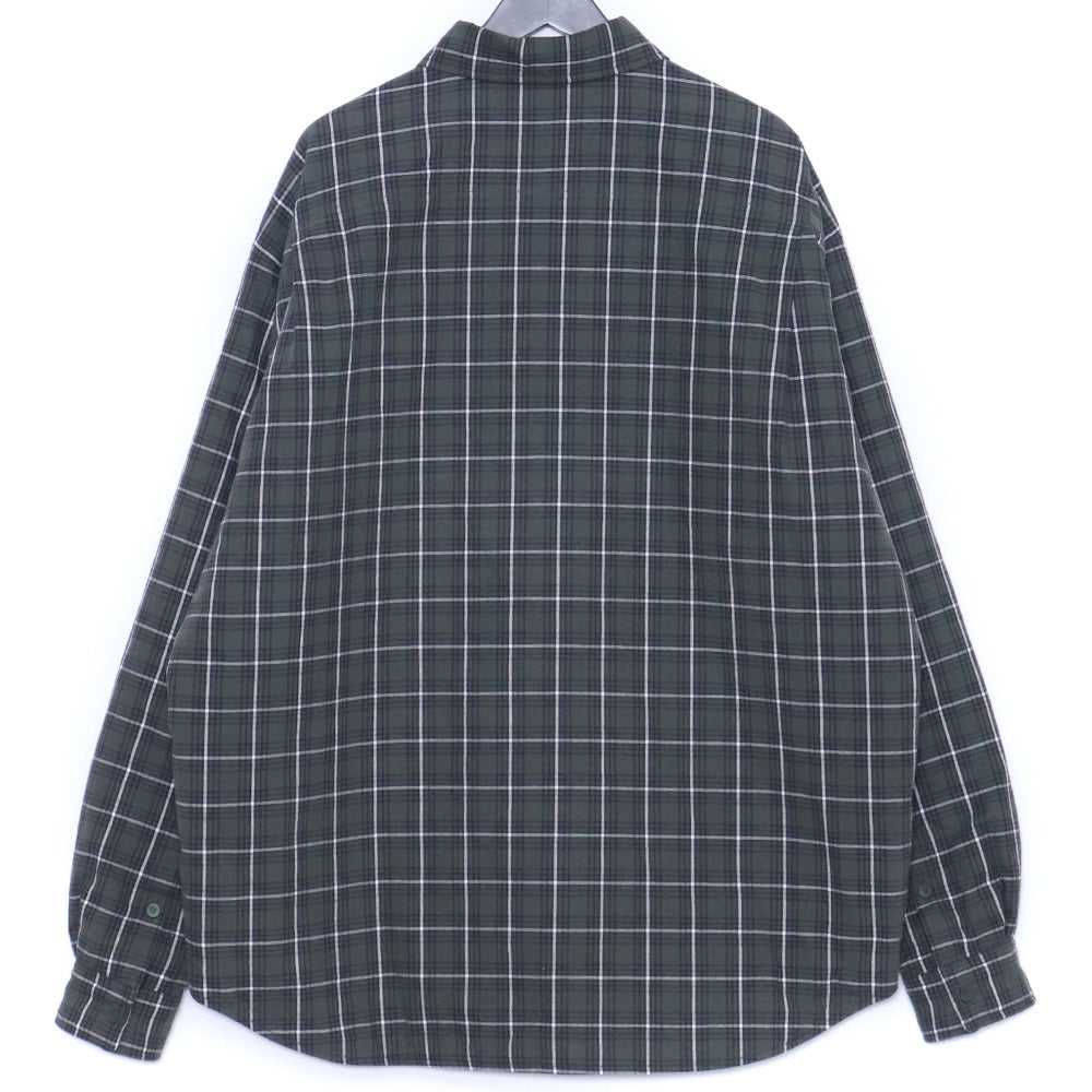 BALENCIAGA Padded Oversize Check Shirt Green Size 44