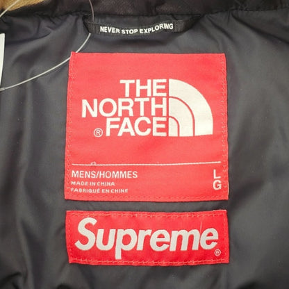 Supreme x TNF Bleached Denim Print Nuptse Jacket Size L