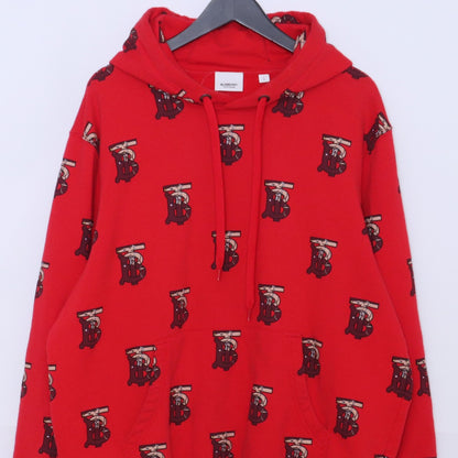 Burberry Red TB Monogram Hoodie Size L