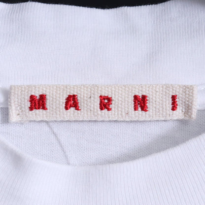 Marni White Cotton Print Logo T-Shirt Size 36