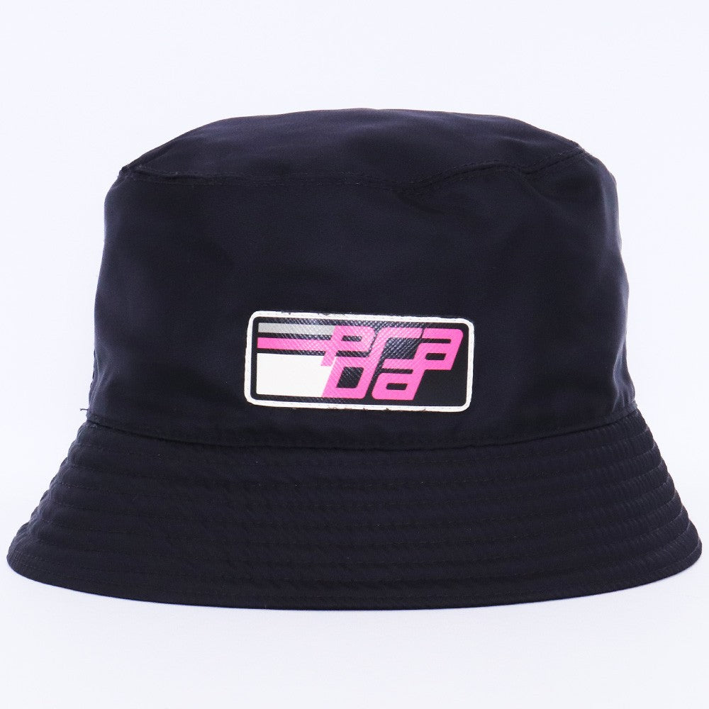 PRADA Racing Logo Nylon Bucket Hat Black Size L