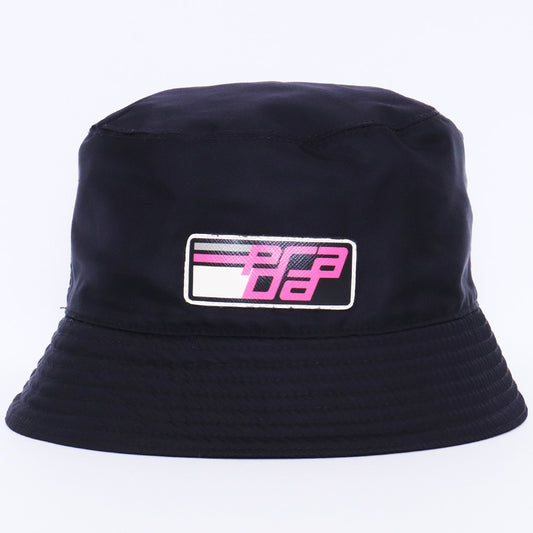 PRADA Racing Logo Nylon Bucket Hat Black Size L