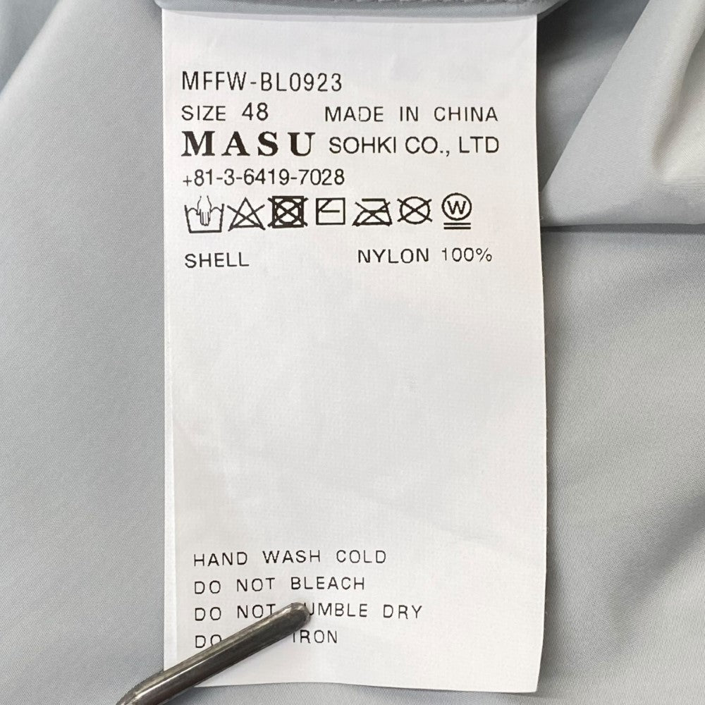 MASU Nylon Hooded Jacket Light Gray Size 48