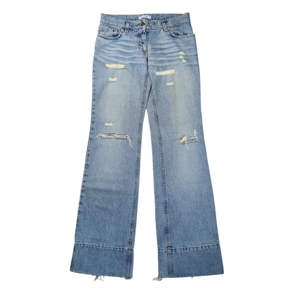 Dolce & Gabbana Distressed Blue Boots Denim Jeans Size 40