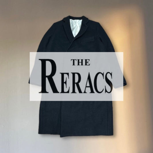 THE RERACS Black Wool Single Breasted Chester Coat