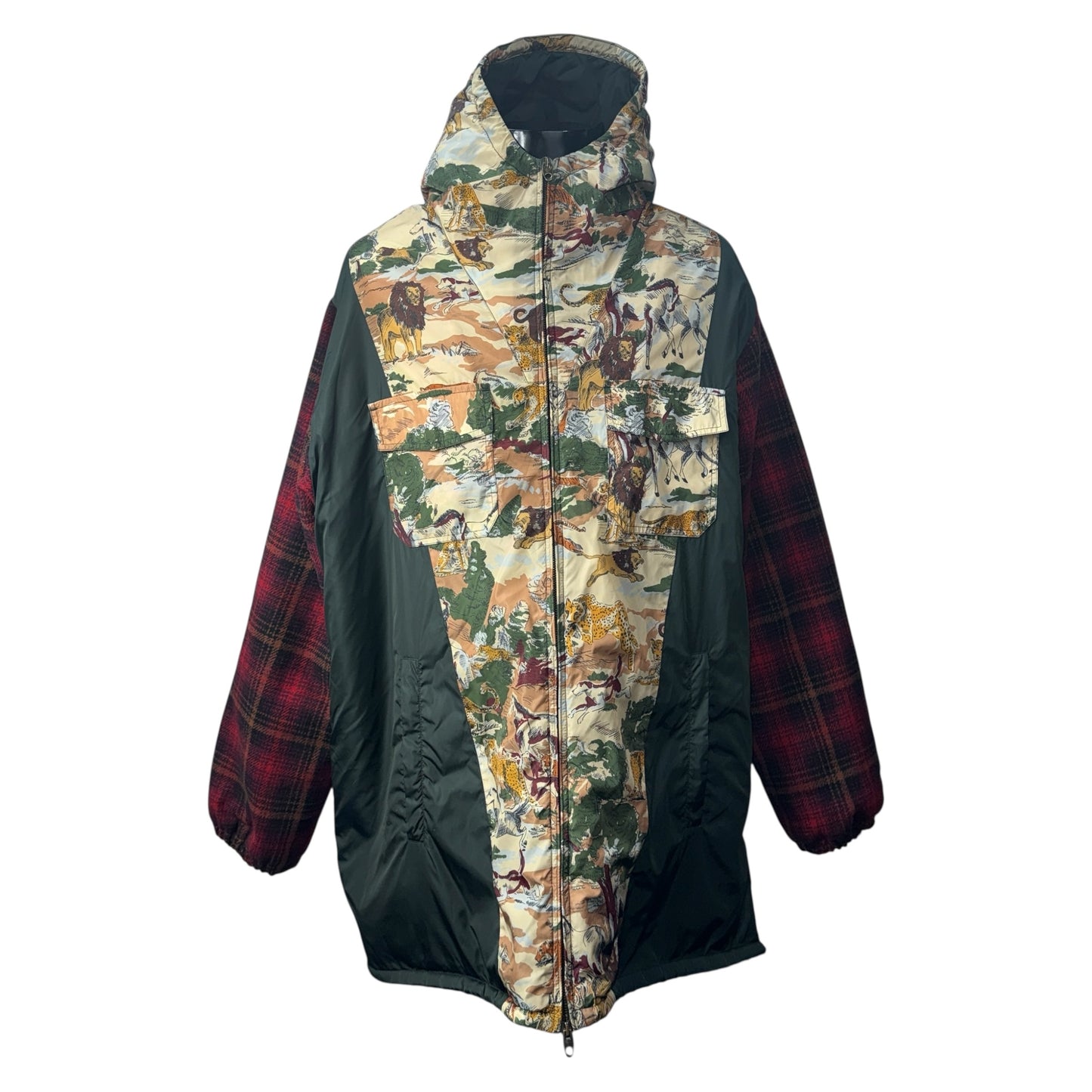 Gucci NYLON AND WOOL FLORAL COAT Size 48