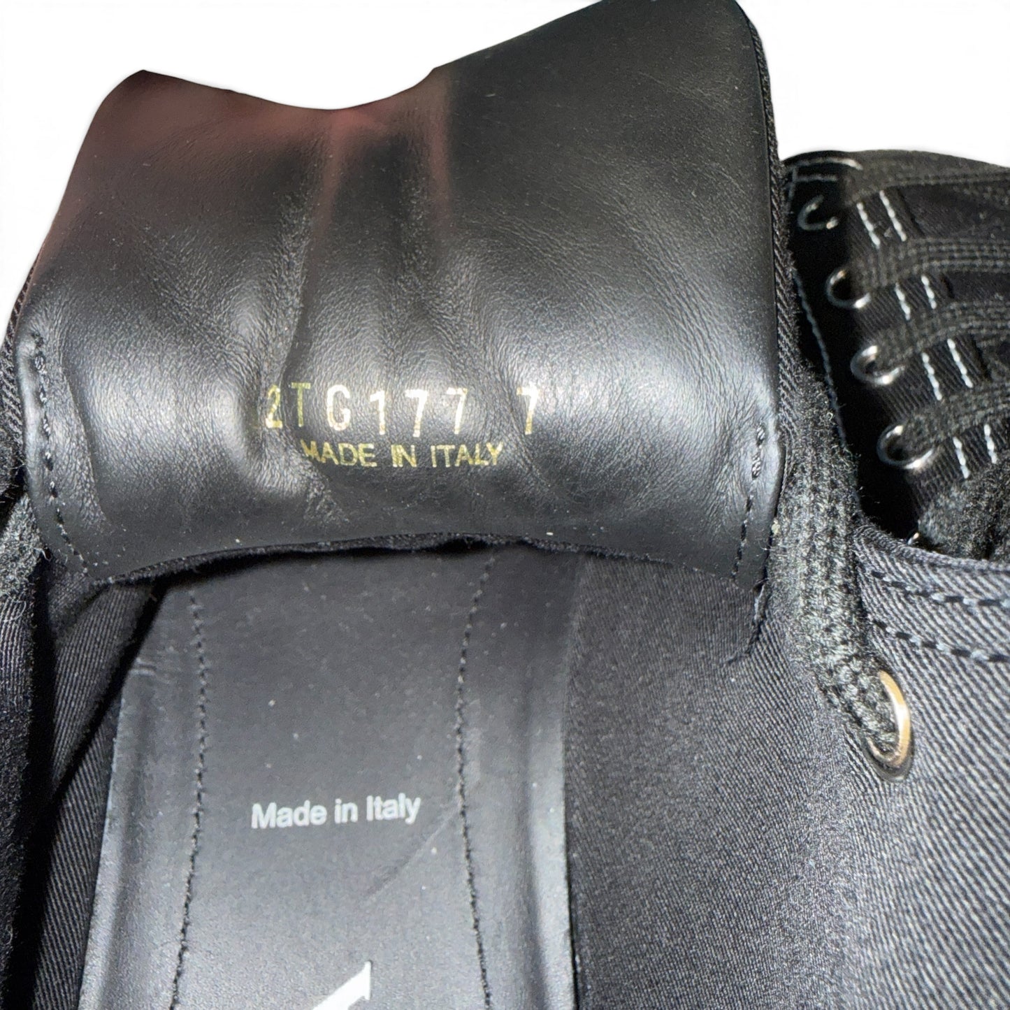 PRADA Sneakers Pointy High-Top Black Canvas Size 26.0cm