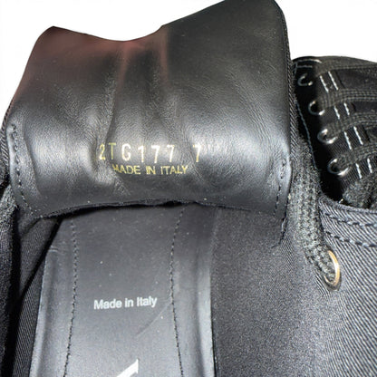 PRADA Sneakers Pointy High-Top Black Canvas Size 26.0cm