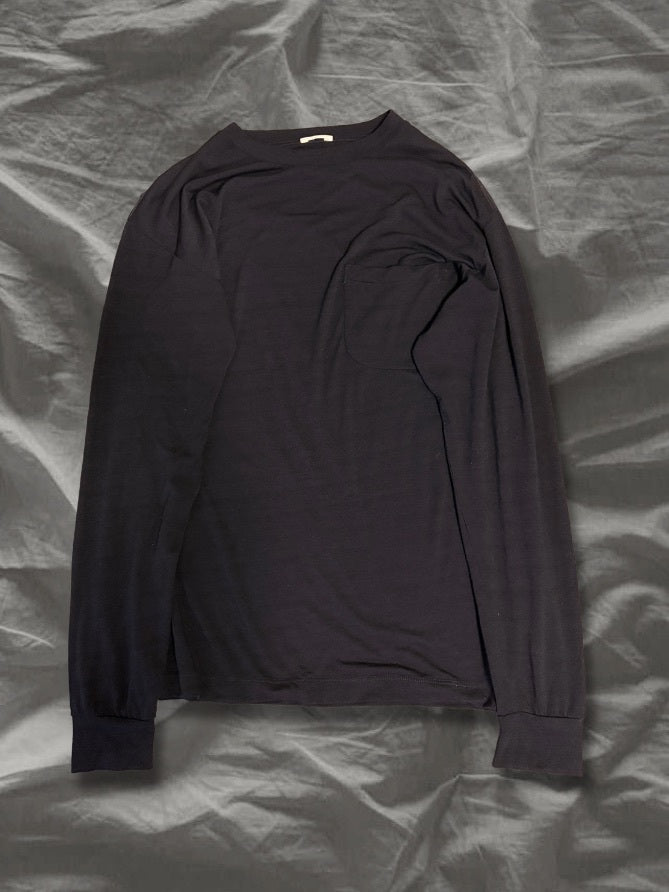 COMOLI AW15 Jersey Wool Long-Sleeve T-Shirt Black Size M