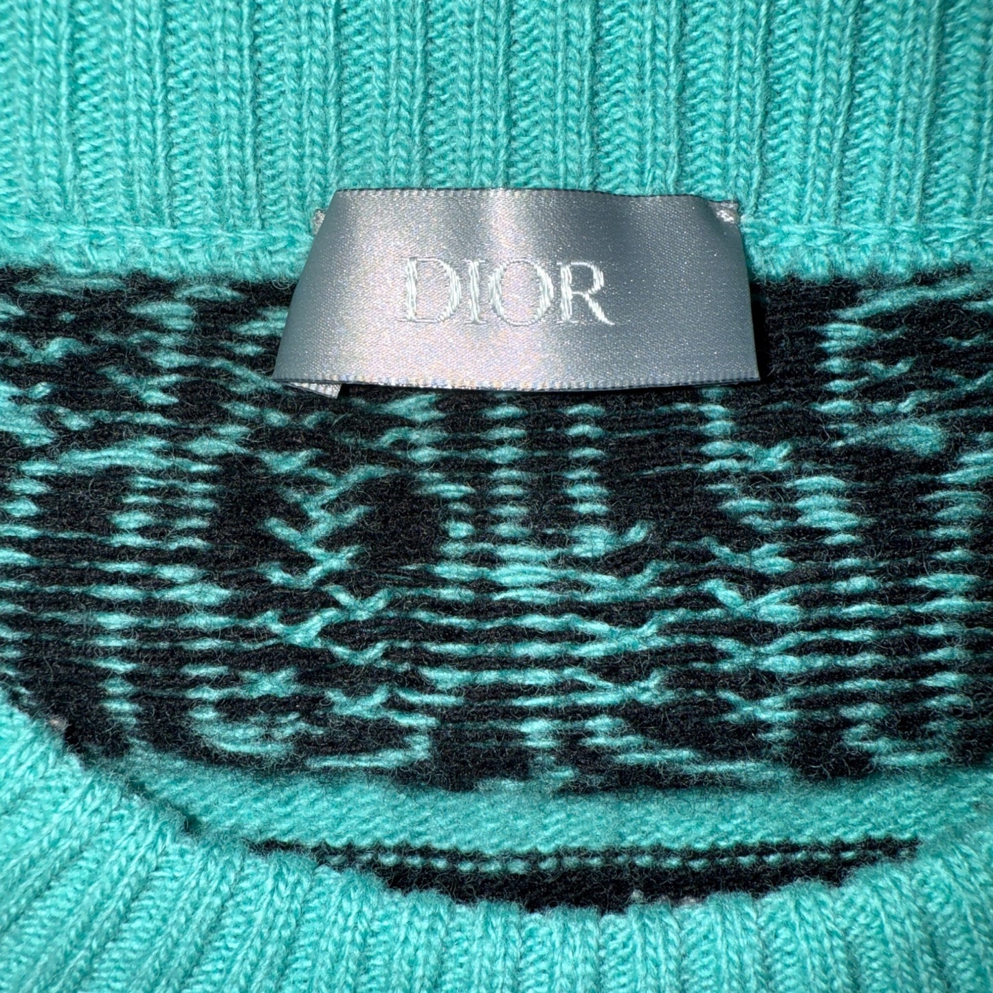 DIOR x SHAWN STUSSY Multicolor Wool Jacquard Sweater Size L