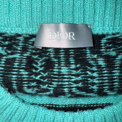 DIOR x SHAWN STUSSY Multicolor Wool Jacquard Sweater Size L