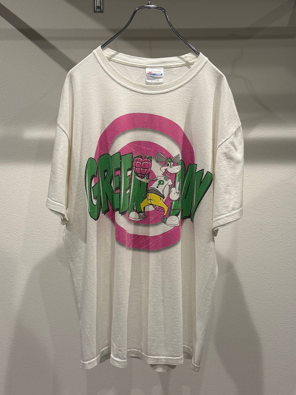 Green Day Vintage 00's band tee with cartoon graphic White Size L