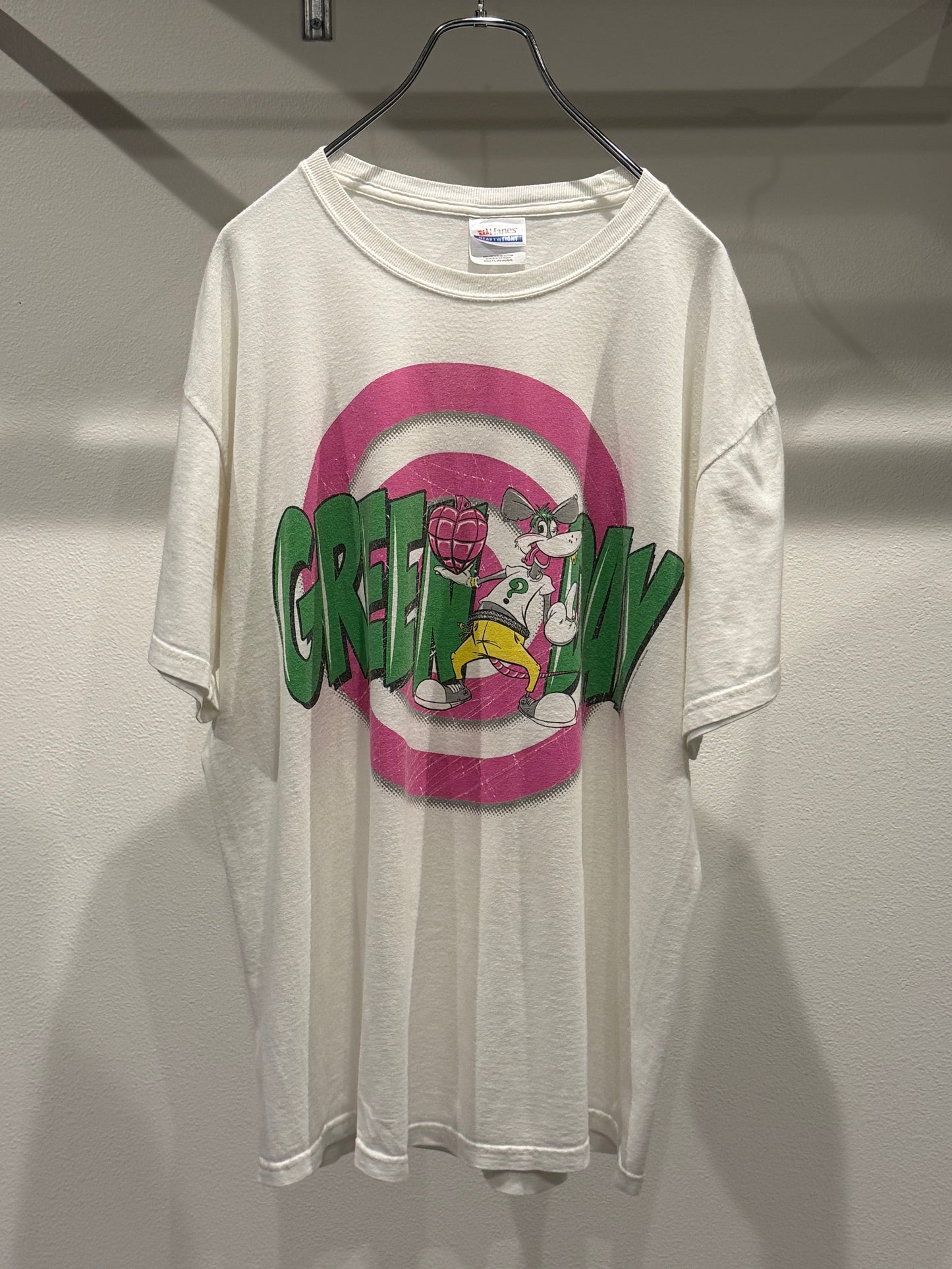 Green Day Vintage 00's band tee with cartoon graphic White Size L