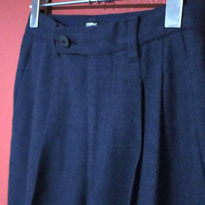 Issey Miyake 97AW Two-Tuck Wool Wide Slacks Blue Size 2