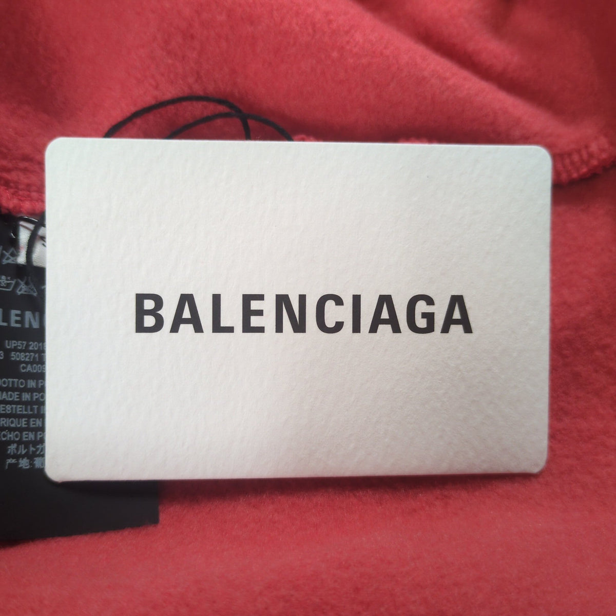 Balenciaga Red Cotton Mini Logo Printed Sweatshirt Size S