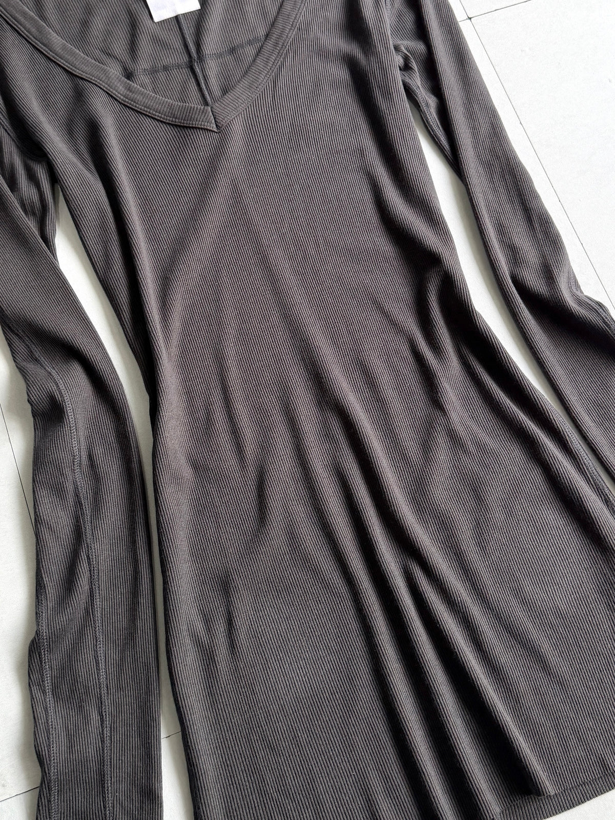 addaptation Ribbed Deep V-Neck Long Sleeve