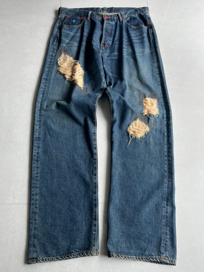 Swagger Wide-Leg Blue Jeans Size 40