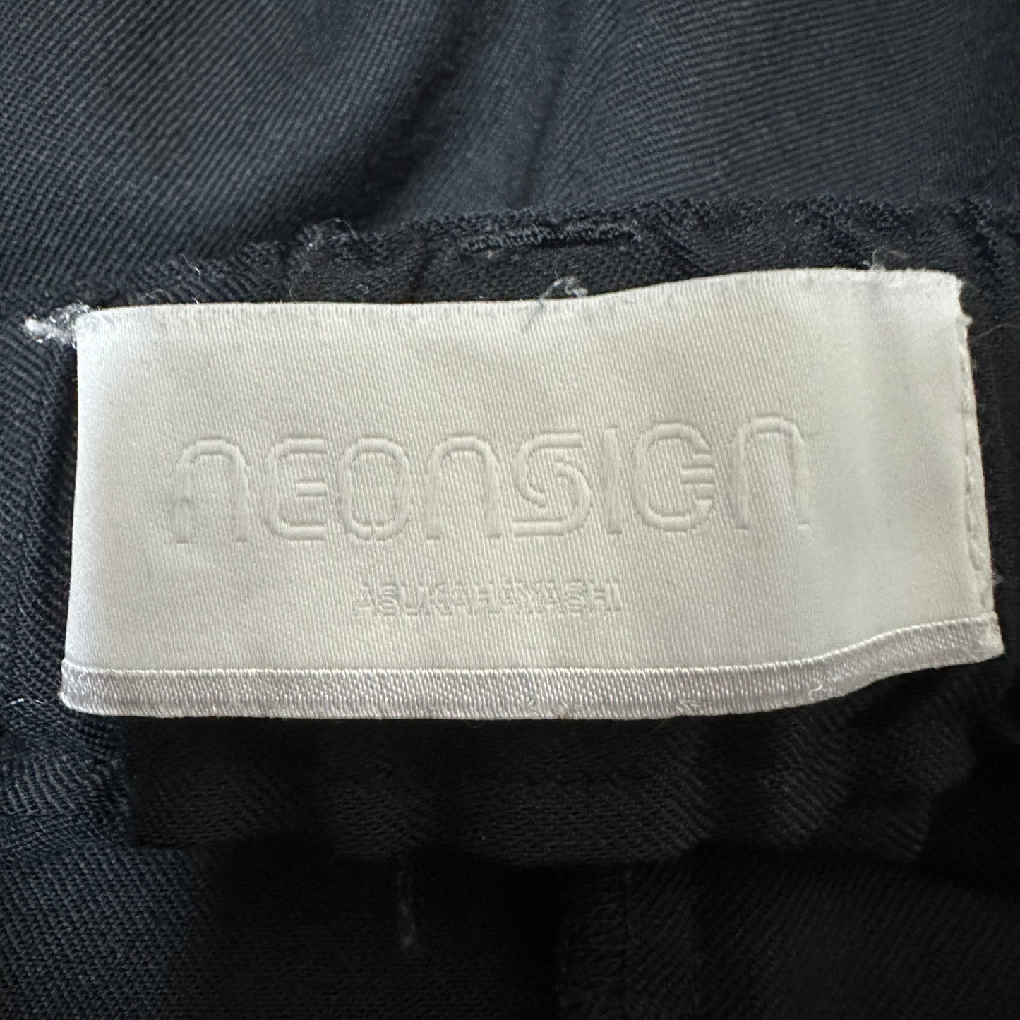 NEON SIGN 21AW Black 100% Wool Draped Wide Slacks
