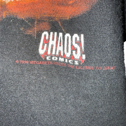 MEGADETH 90s "CHAOS! COMICS" Skull Long Sleeve T-Shirt Size L