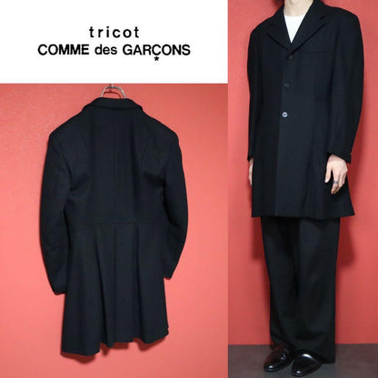 Comme des Garcons 80s Vintage Black Pleated Wool Size FREE
