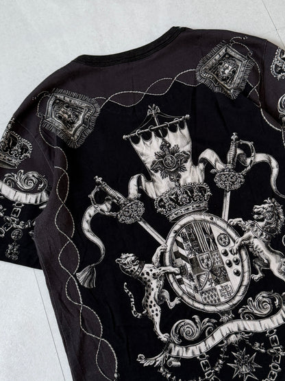 DOLCE&GABBANA Cotton All-Over Pattern T-Shirt Size 44