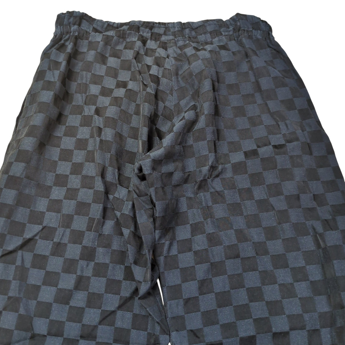 Limi Feu Black Block Check Wide Easy Cotton Pants Size S
