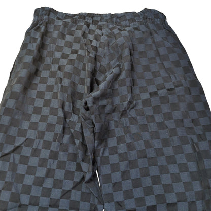 Limi Feu Black Block Check Wide Easy Cotton Pants Size S
