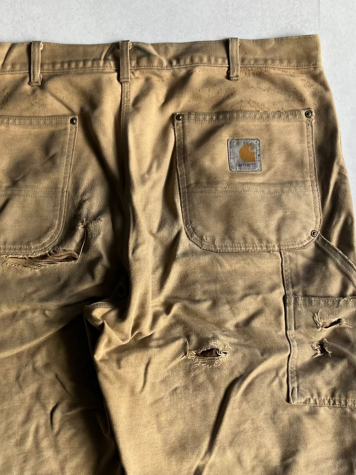 Carhartt Beige Damaged Work Pants