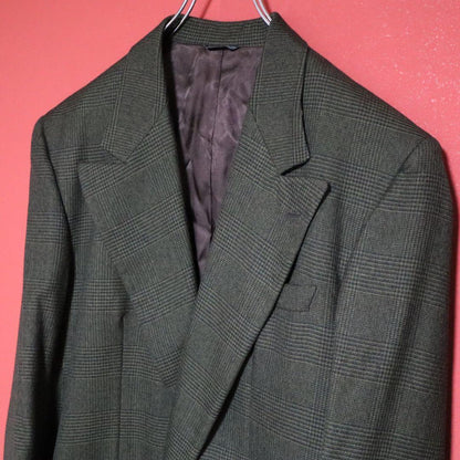 Gianni Versace 80s Khaki Houndstooth Jacket Size 46