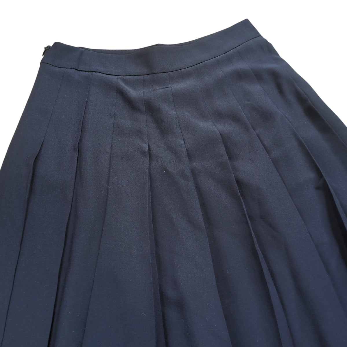 PRADA Silk Pleats Skirt Navy Size 38