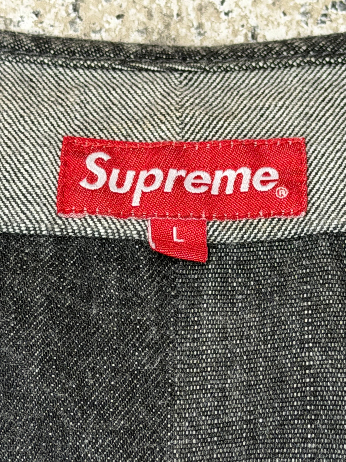 Supreme Patched Denim Vest Black Size L