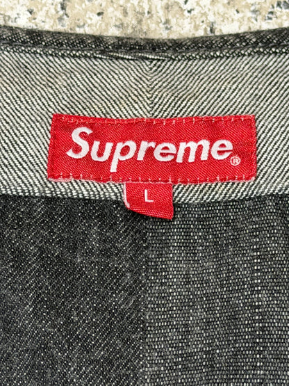 Supreme Patched Denim Vest Black Size L