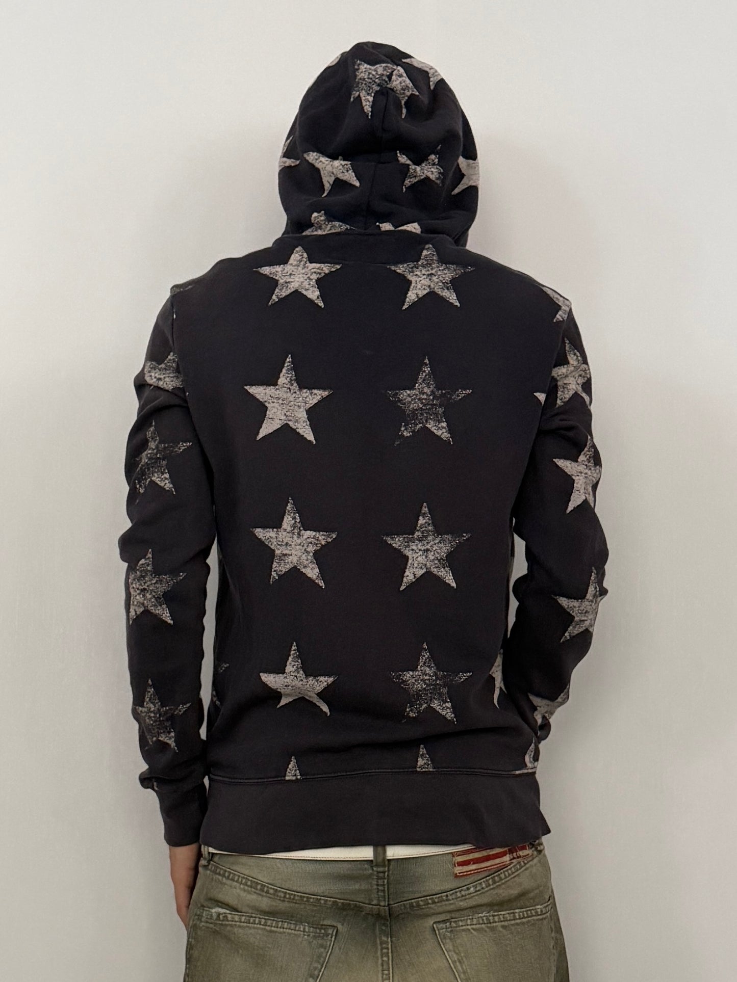 Denim&Supply Star Design Cotton Zip Hoodie Size S