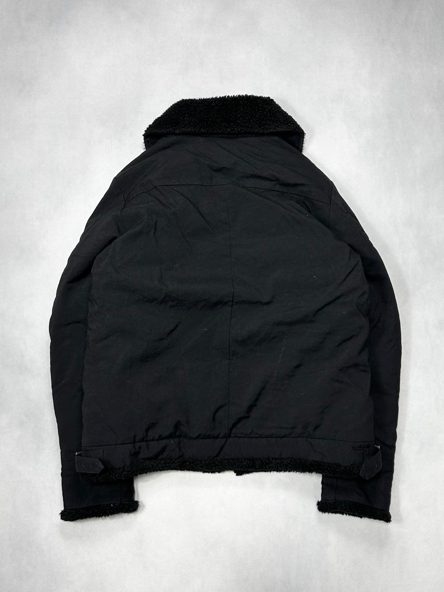 wjk black chin strap partial boa jacket F/W2017 Size 2