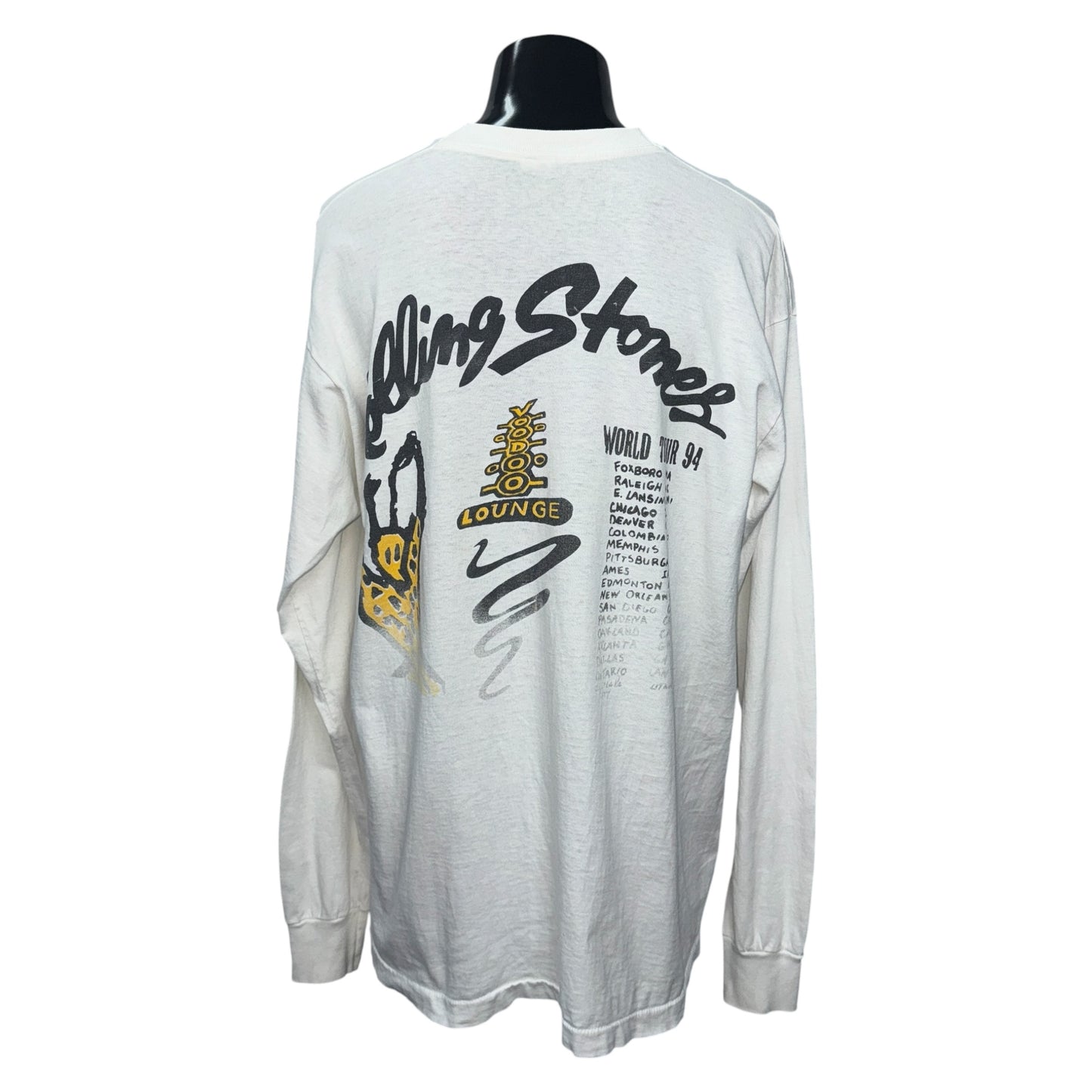 THE ROLLING STONES 90s Voodoo Lounge Long Sleeve T-Shirt Size XL