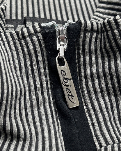 GAULTIER HOMME object Paneled Ribbed Top Black Size FREE