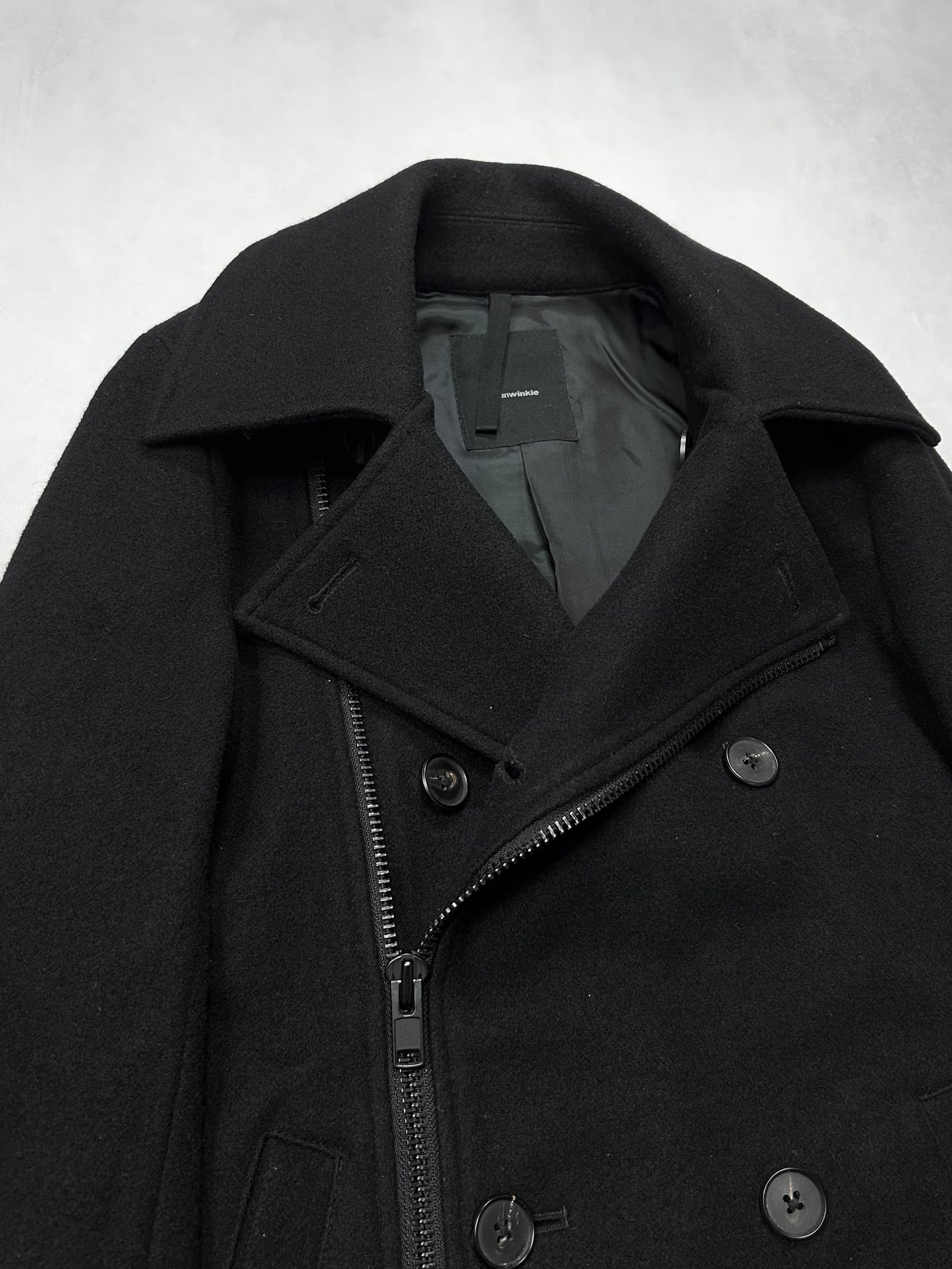 RIPVANWINKLE (FW15) Black Zip Pea Coat Size 3