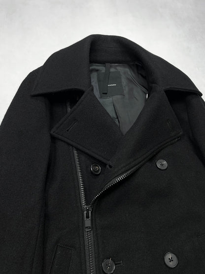RIPVANWINKLE (FW15) Black Zip Pea Coat Size 3